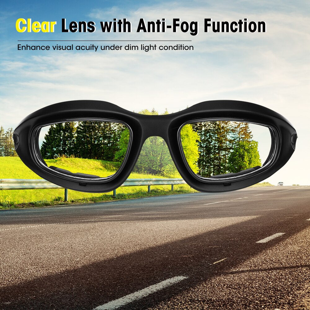 KEMiMOTO lunettes de Moto lunettes de soleil polarisées pour la prise de vue Protection des yeux coupe-vent Moto lunettes UV400 antibuée lentille claire