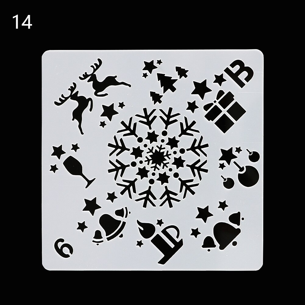 1Pc Christmas Theme Layering Stencils For Walls Painting Scrapbooking Stamp Album Decor Embossing Paper Card Template DIY Craft: 14