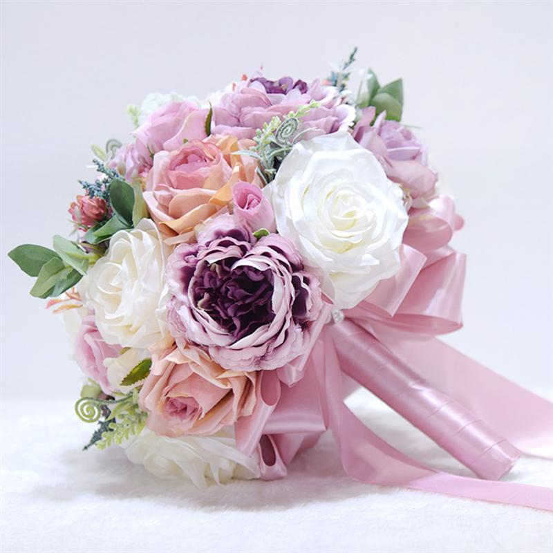 Zijde Bloem Boeket Decor Gesimuleerde Bruiloft Decoratieve Boeket Levensechte Wedding Boeket Voor Wedding Decor