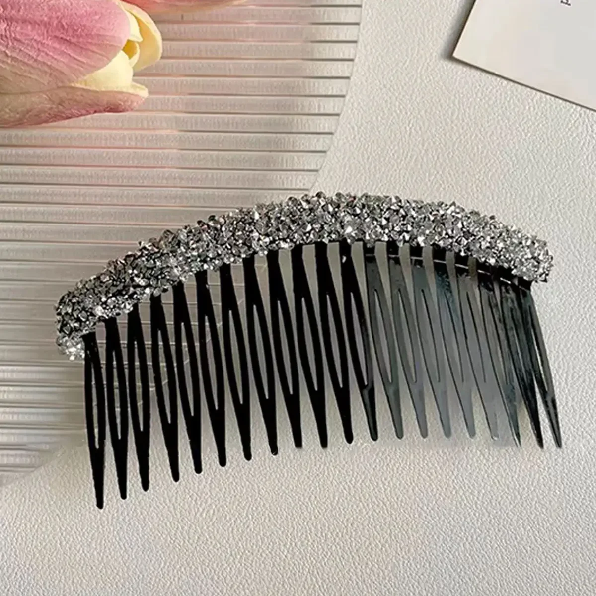 Peines de inserción de cristal para mujeres y niñas, Clips fijos para el cabello roto, organizador de Cabeza trasera, accesorios coreanos para el cabello, Clip para el cabello, peine para flequillo: Oro