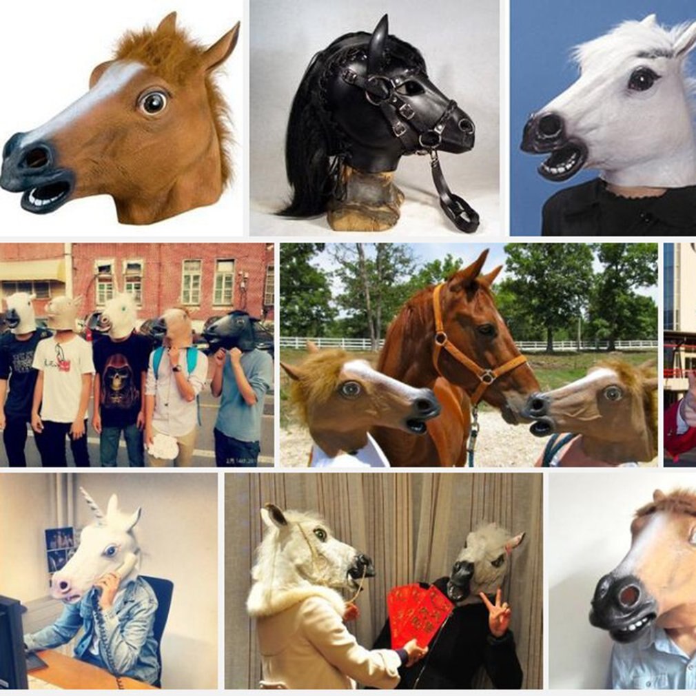 Halloween cos masker paardenkop masker