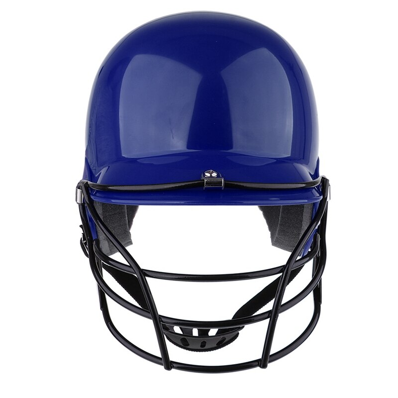 Blå baseball hjelm voksen teenager børn øre hoved ansigtsmaske beskyttende baseballs match træning softball hjelm