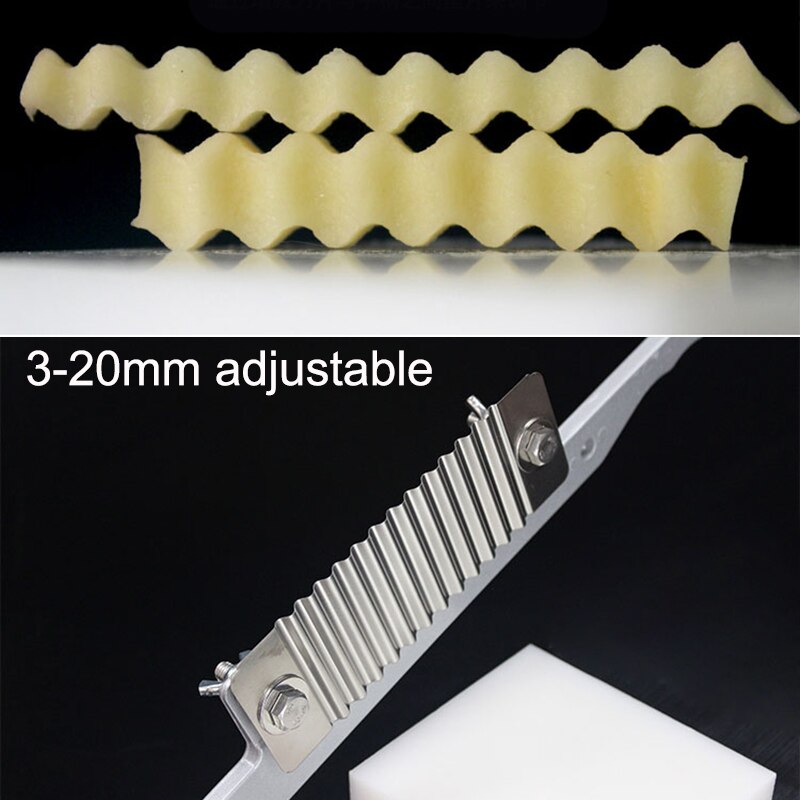 Commercial Stainless Steel Potato Chip Slicer French Fries Potato Cutter Potato Wavy Slicing Kitchen Vegetable Fruit Knives Tool