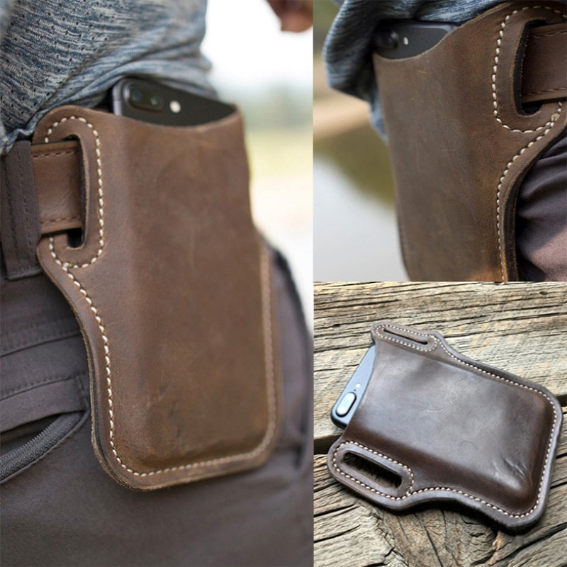 Bælteklip hylsteretui til 6.0 tommer mobiltelefon taske talje pu læderovertræk shell tilbehør mini tasker