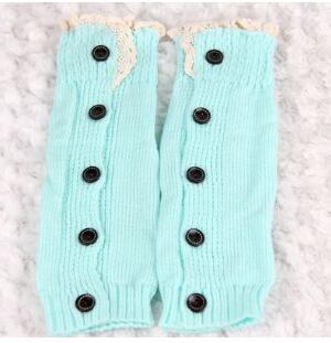 1 Paia Bambine Maglia Scaldamuscoli con Pizzo, ragazze Scaldamuscoli con Bottoni, può indossare venire avvio calzino: 3