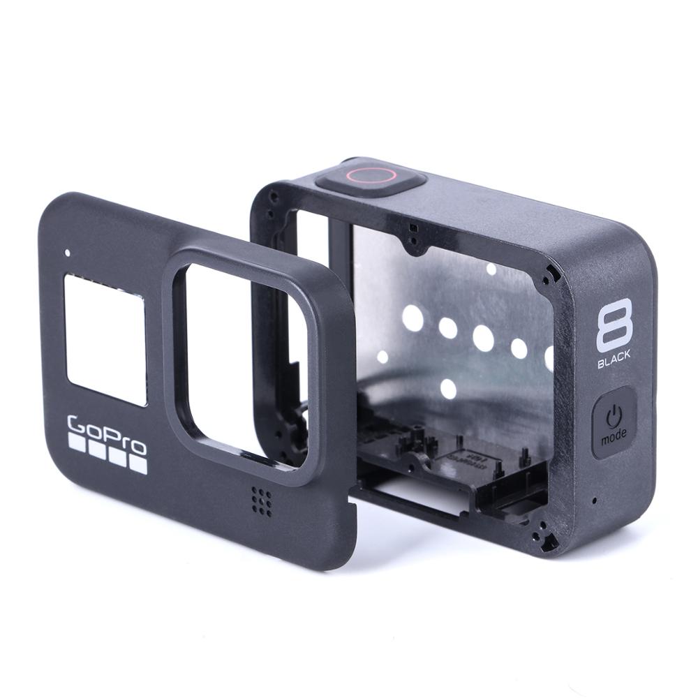 Original til gopro hero 8 reparation udskiftning front frontplade med ydre stel case reparation dele front cover baghus: Bagplade