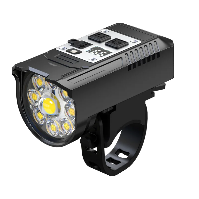 Helder Fietslicht 9 LED Front USB Oplaadbare MTB Mountainbike Lamp 1000LM Fietskoplamp Zaklamp Fietsen Scooter: WHITE