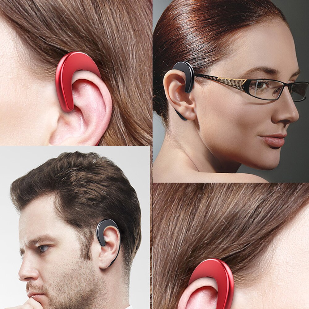 Bluetooth Oortelefoon Draadloze Hoofdtelefoon Noise Canceling Oordopjes Voor Telefoon Mic Pijnloos Beengeleiding Headset Oorhaak Voor Sport