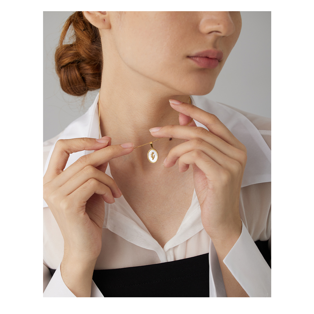Yhpup roestvrijstalen bloem hanger ketting trendy natuurlijke schelp ronde kraag ketting sieraden о dzigift
