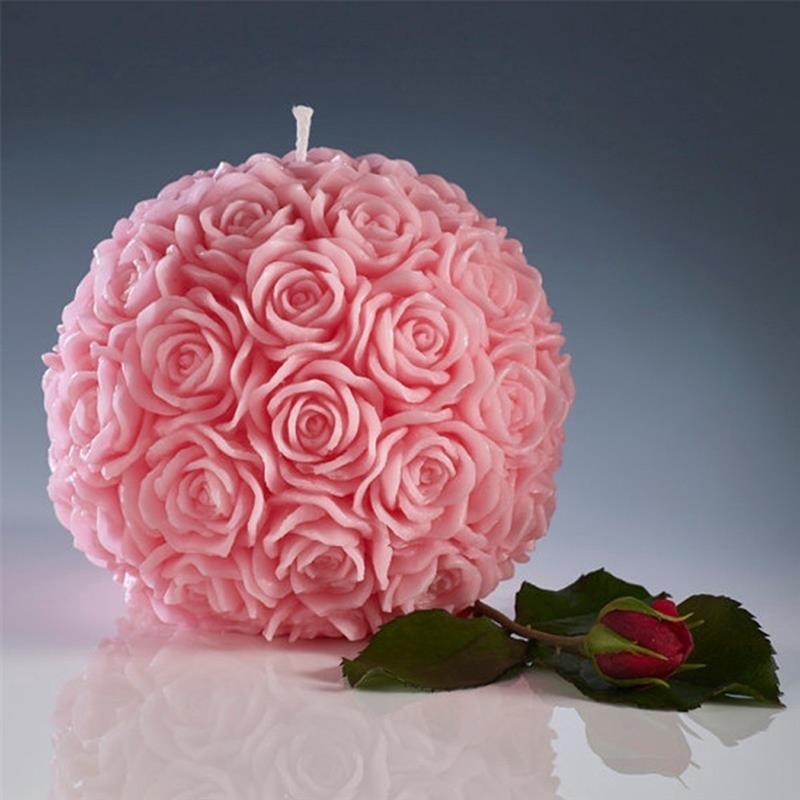 Spezielle Romantische Blume Kerze Rose Ball Geformte Kerze Für Geburtstag Party Hochzeit Dekorationen