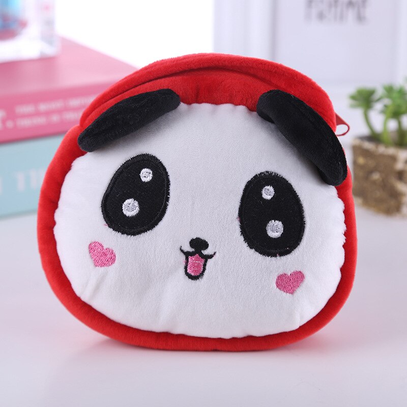 Animaux en peluche créatifs ours chat éléphant Panda femmes bandoulière sac de messager dessin animé doux en peluche Kawaii fermeture éclair filles pièces de monnaie sacs: F