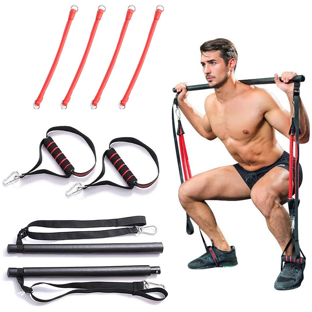 Widerstand Bands Tragbare Home Gym Pilates Bar System Volle Körper Workout Fitness Ausrüstung Ausbildung Kit Expander Widerstand Bands: E