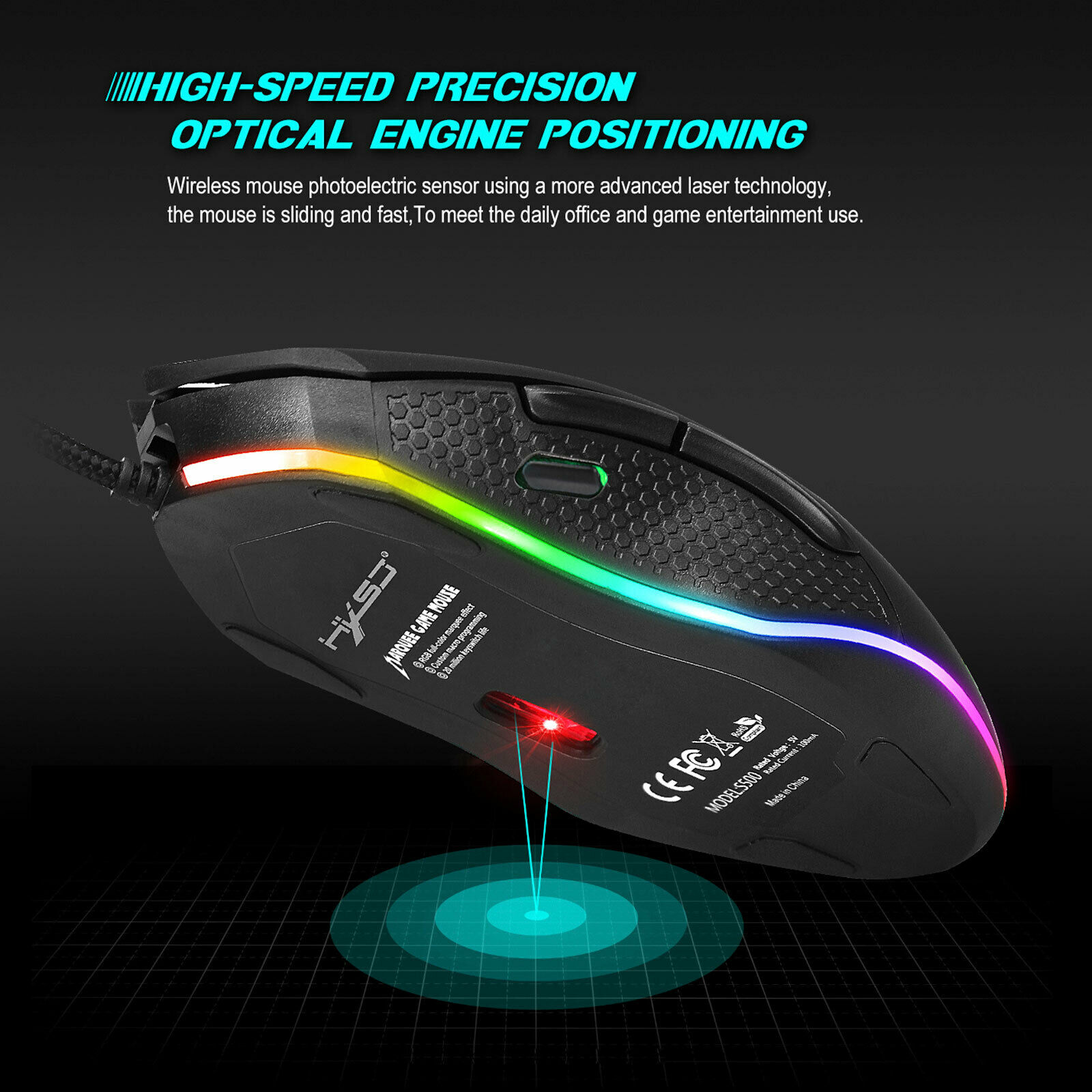 Mini LED Ergonomic Single Hand Game Keyboard + Mouse Mice Computer One Hand Left Hand Wired Keypad