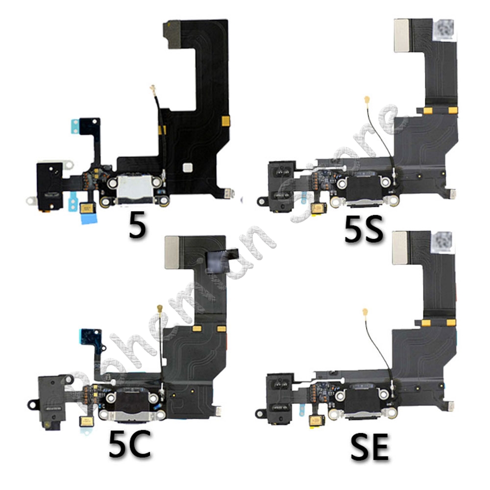 Usb port dock oplader flex til iphone 6 6s plus 7 5 5s se dock ladestik med mikrofon mobiltelefon flex kabel