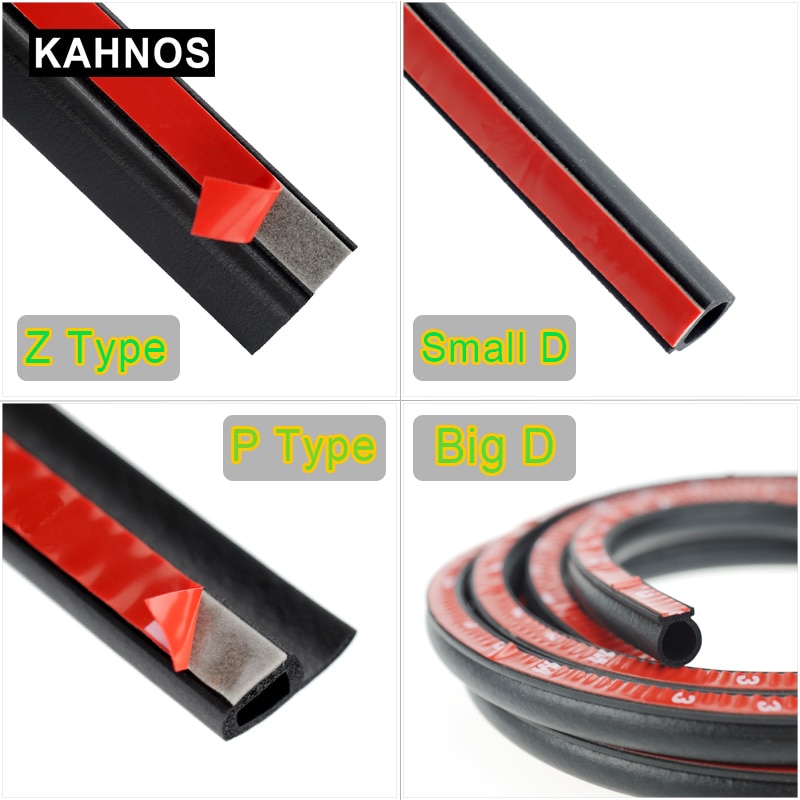 2 meter D Z P B Type Lijm Auto Rubberen Afdichting Geluidsisolatie Tochtstrip Edge Trim Geluidsisolatie Auto Deur afdichting Strips