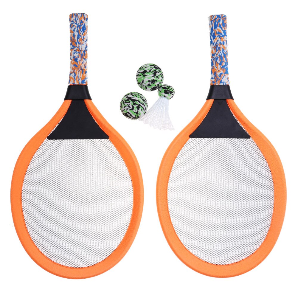 1 Pair Children's Tennis Racket Kids Palying Badminton Oval Rackets Game Props for Kindergarten Primary School Outdoor Sports (O: Orange