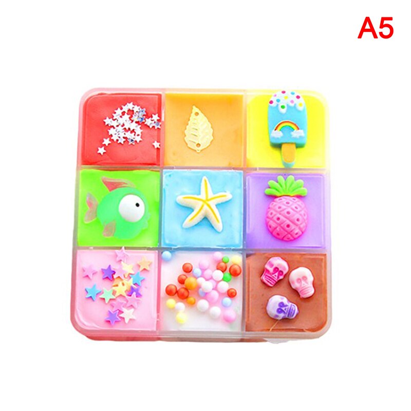 9 Kleuren Hand Gum Playdough Pluizige Slime Floam Lizun Licht Clay Modeling Polymeer Klei Zand Plasticine Rubber Modder Speelgoed 5 stijl 1X: A5