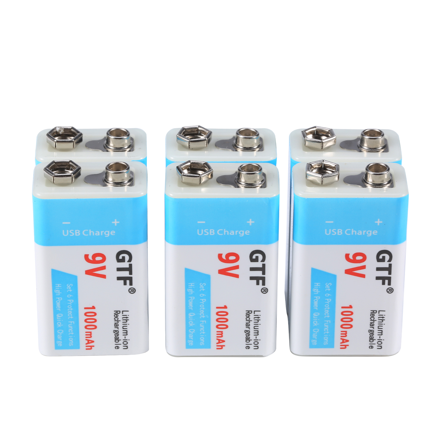 GTF 9V 500mAh USB charge Battery li-ion Rechargeable battery Micro 9 v USB for Multimeter Microphone Toy Remote Control KTV use