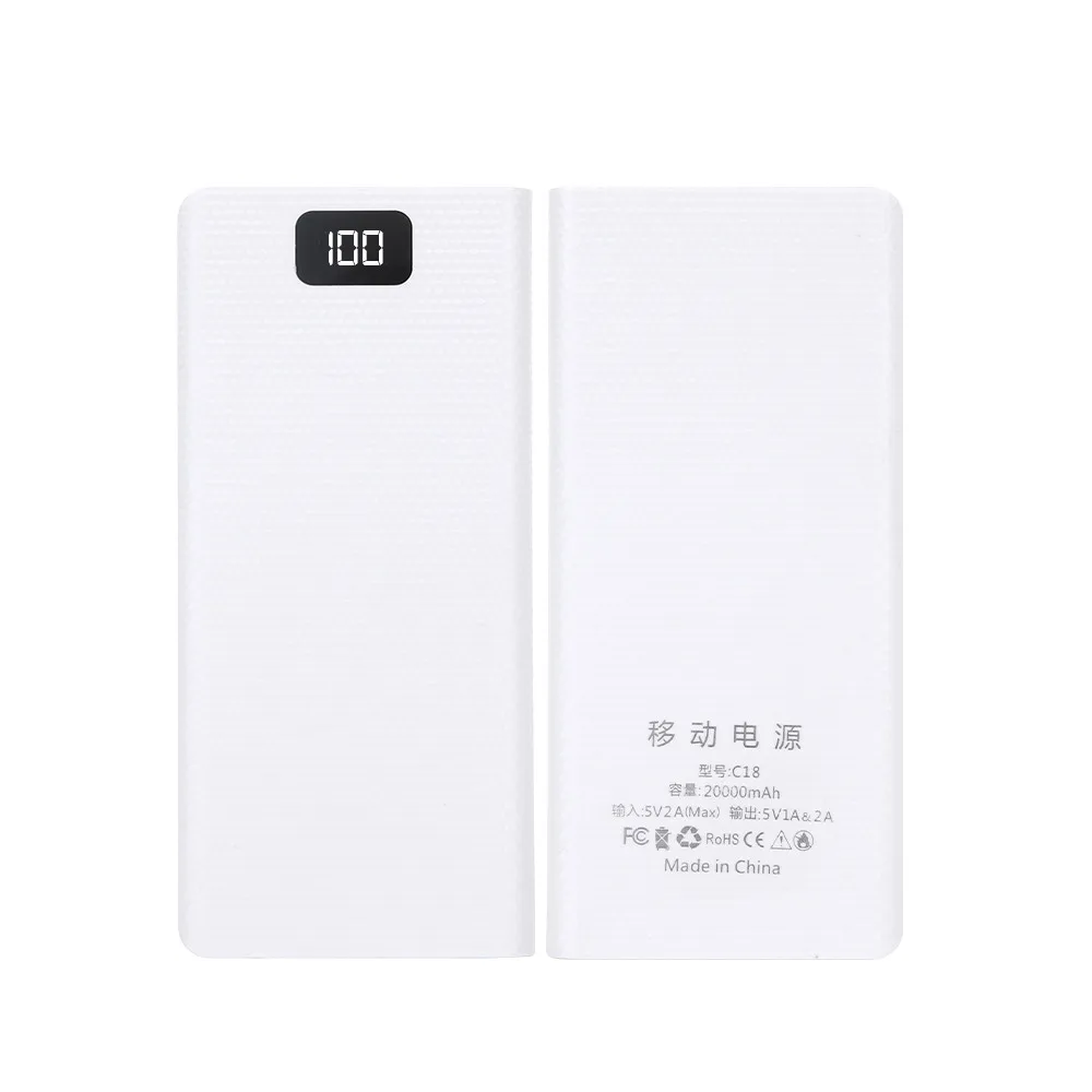 18650 Batterijhouder DIY Shell Dual USB Type C Charge Powerbank Case voor Smartphone 18650 Batterij Power Bank Case Opbergdoos