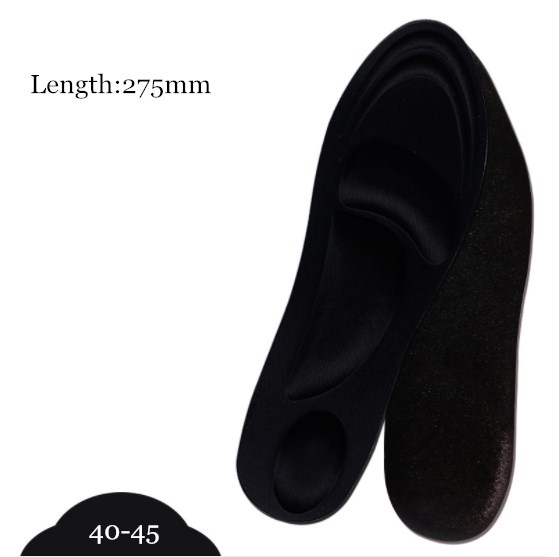 Inlegzolen Stretch Ademend Deodorant Kussen Voor Voeten Man Vrouwen orthopedische Binnenzool Voor Schoenen Zool Spons Hoge hakken Pad Plus size: black 275mm