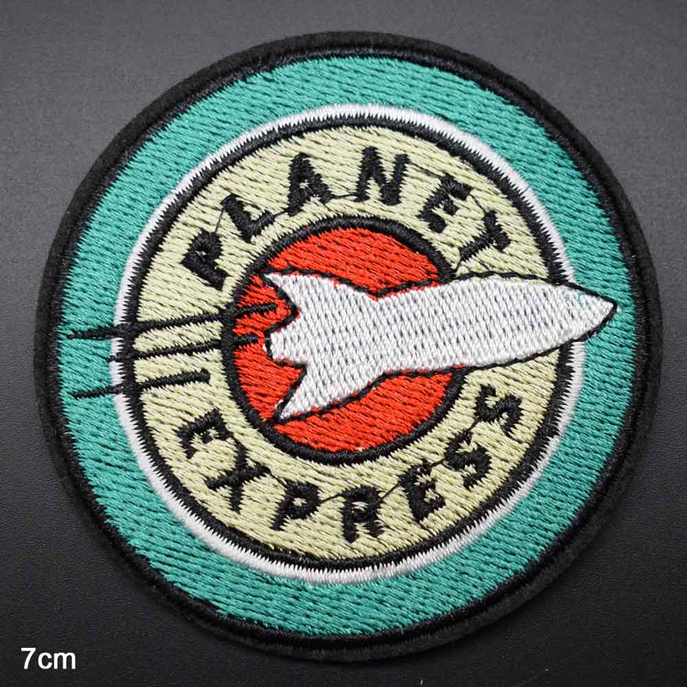 Planet express space strijkbare mooie geborduurde stoffen patch voor meisjes en jongenskleding, stickers, kledingstukken