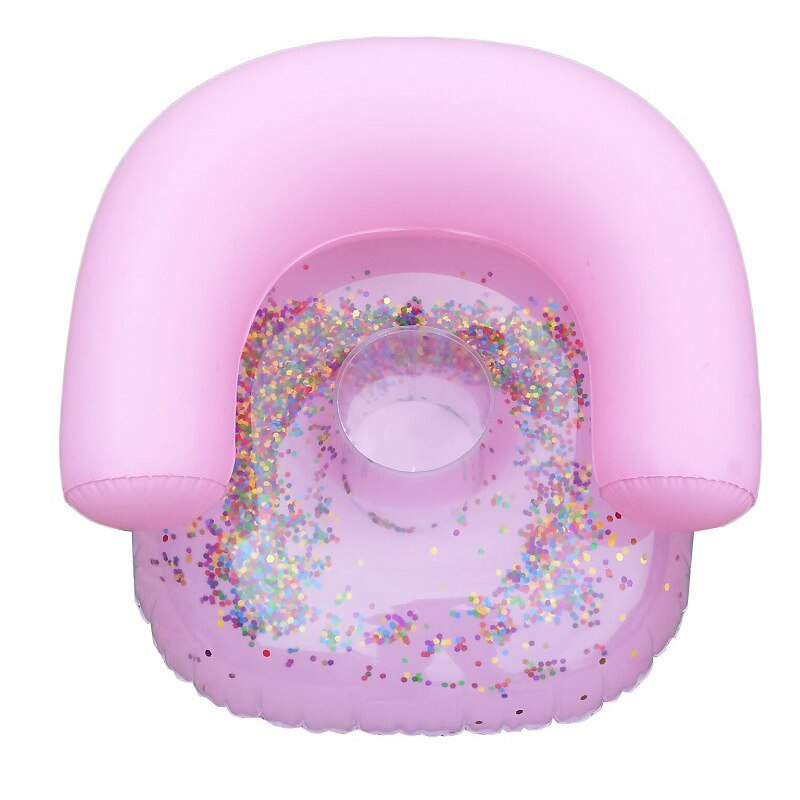 Kids Inflatable Sofa Baby Sitting Chair Sequin Kids Bath Learning Seat DO2