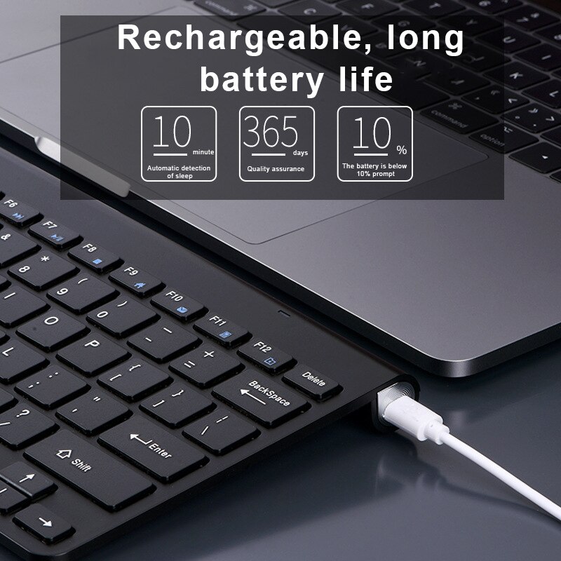 Clavier et souris sans fil 2.4G, rechargeables, étanches, pour ordinateur Apple PC