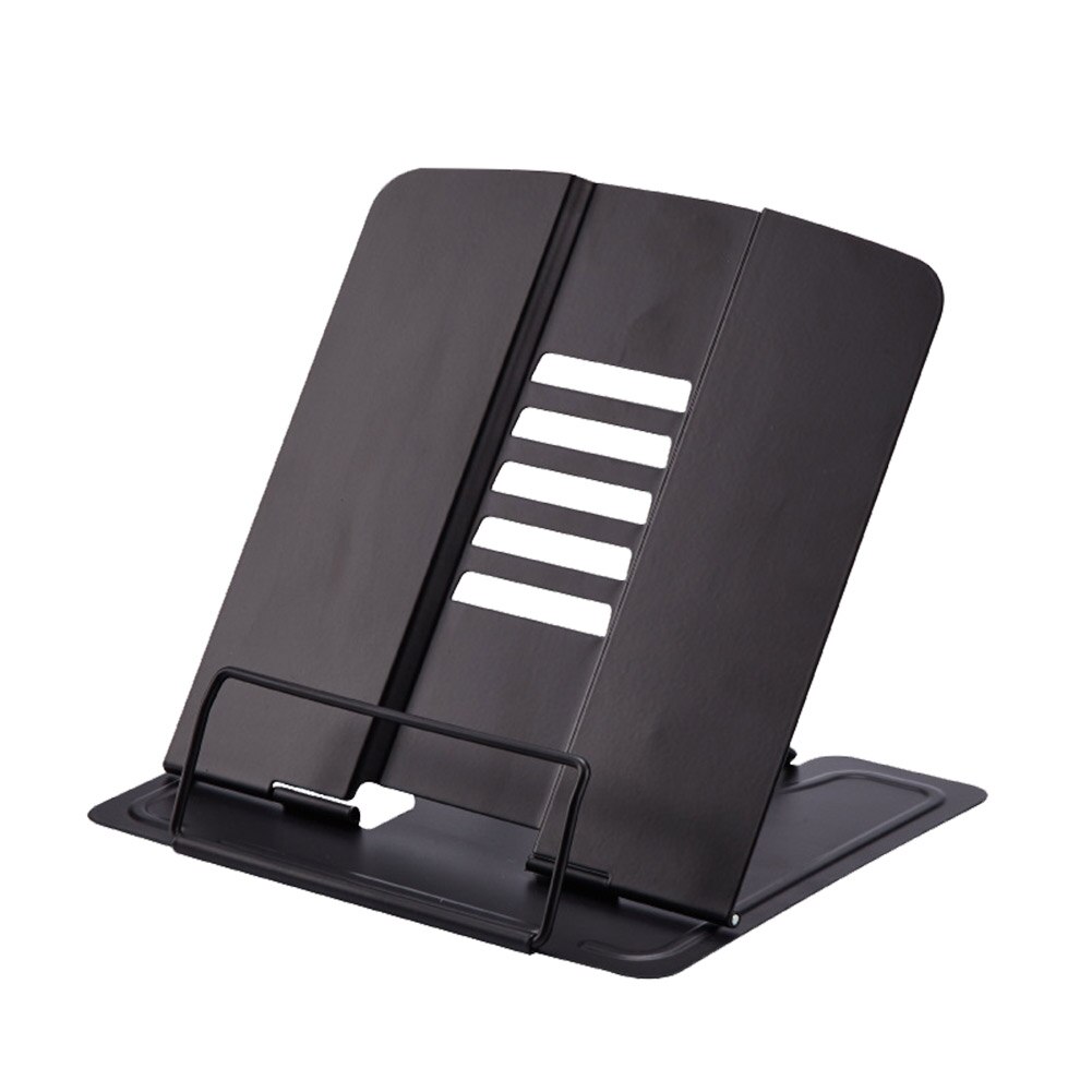 Portable Reading Book Stand Steel Plate Adjustable Reading Book Document Holder Durable Book Stand Display Stand School Supply: Black