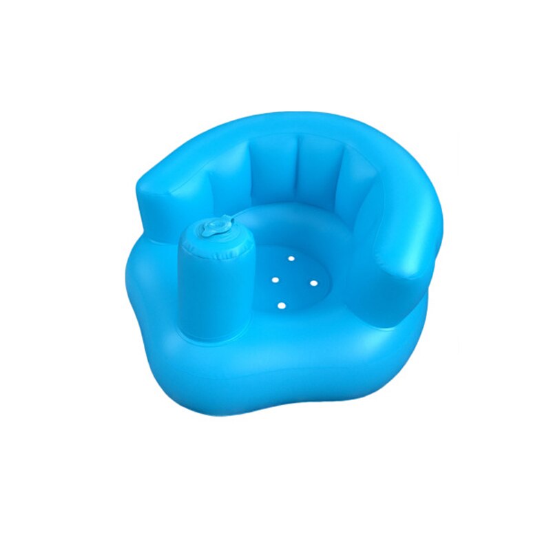 Kids Baby Seat Opblaasbare Stoel Sofa Bad Stoelen Dining Kinderwagen Roze Groen Pvc Zuigeling Draagbare Play Game Mat Banken Leren kruk: Blue