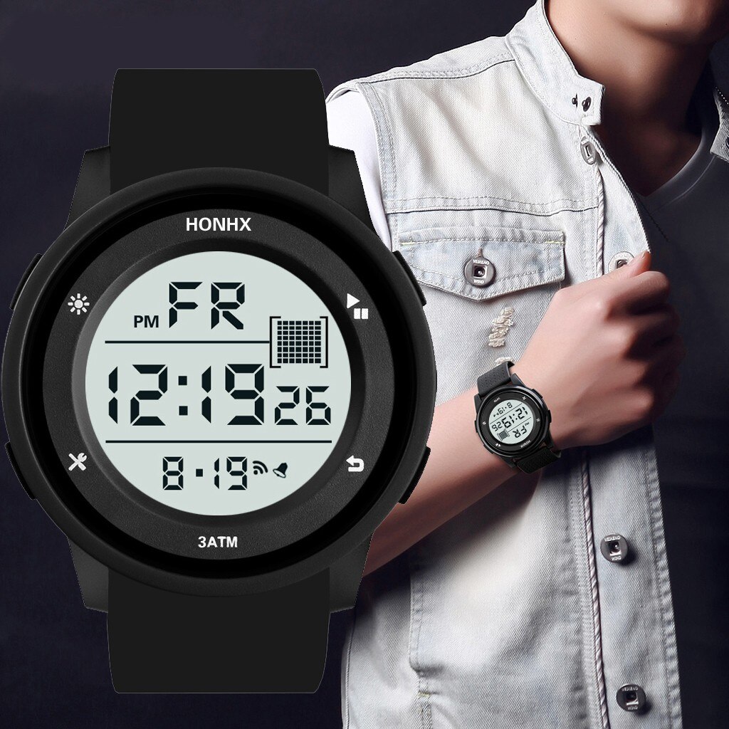 Digitale Horloge Mannen Elektronische Led Horloge Met Datum Stopwatch Multifunctionele Sporthorloge Outdoor Leven Waterdichte Horloge Reloj