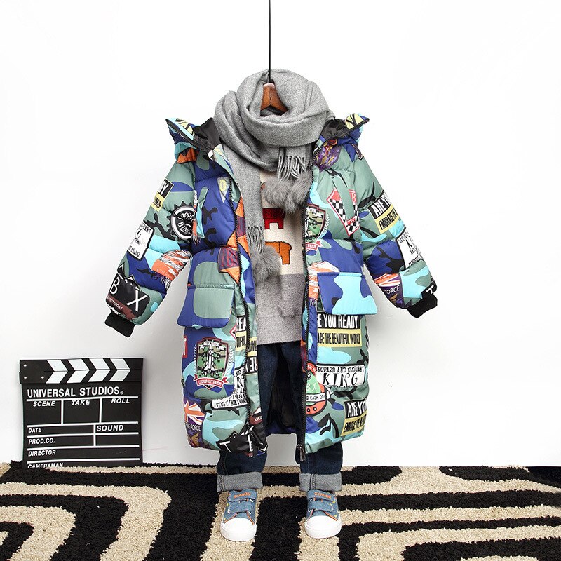 90% Katoen Binnen Rusland Winter Jongens Down Jas Winddicht Warm Kinderen Donsjack Tiener Jongens Katoen Gevoerde Kleding 3-14T: 3 / kid 9-10T