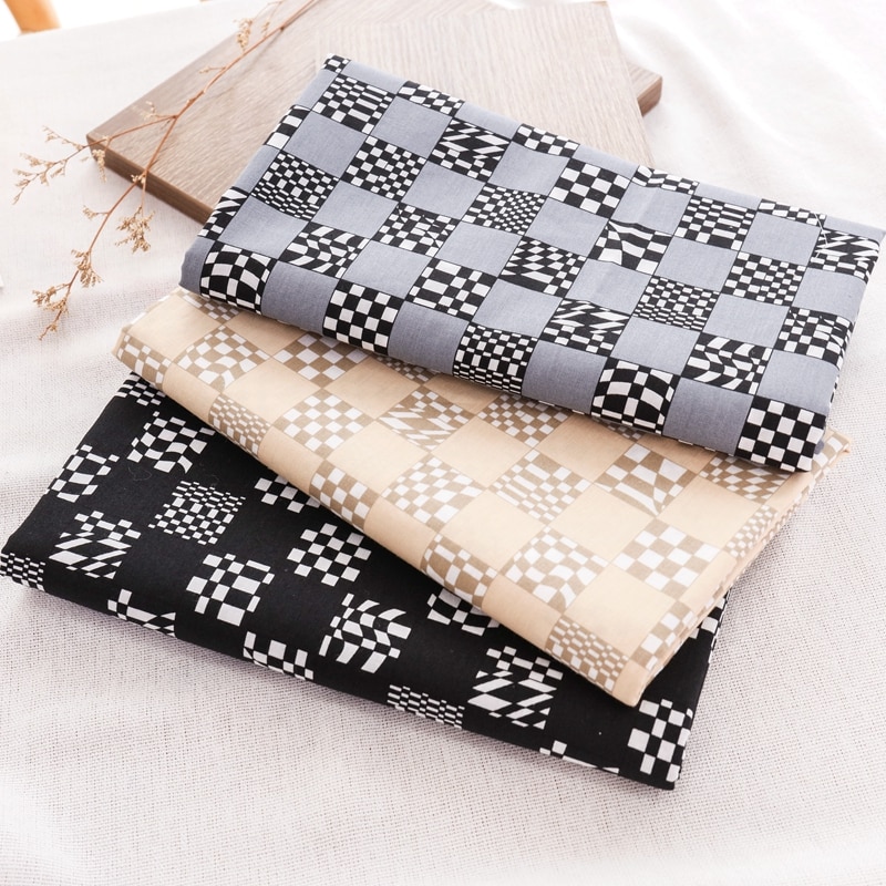 Tessuto estivo in cotone stampato comodo tessuto in popeline per abiti da uomo fai-da-te TJ1388