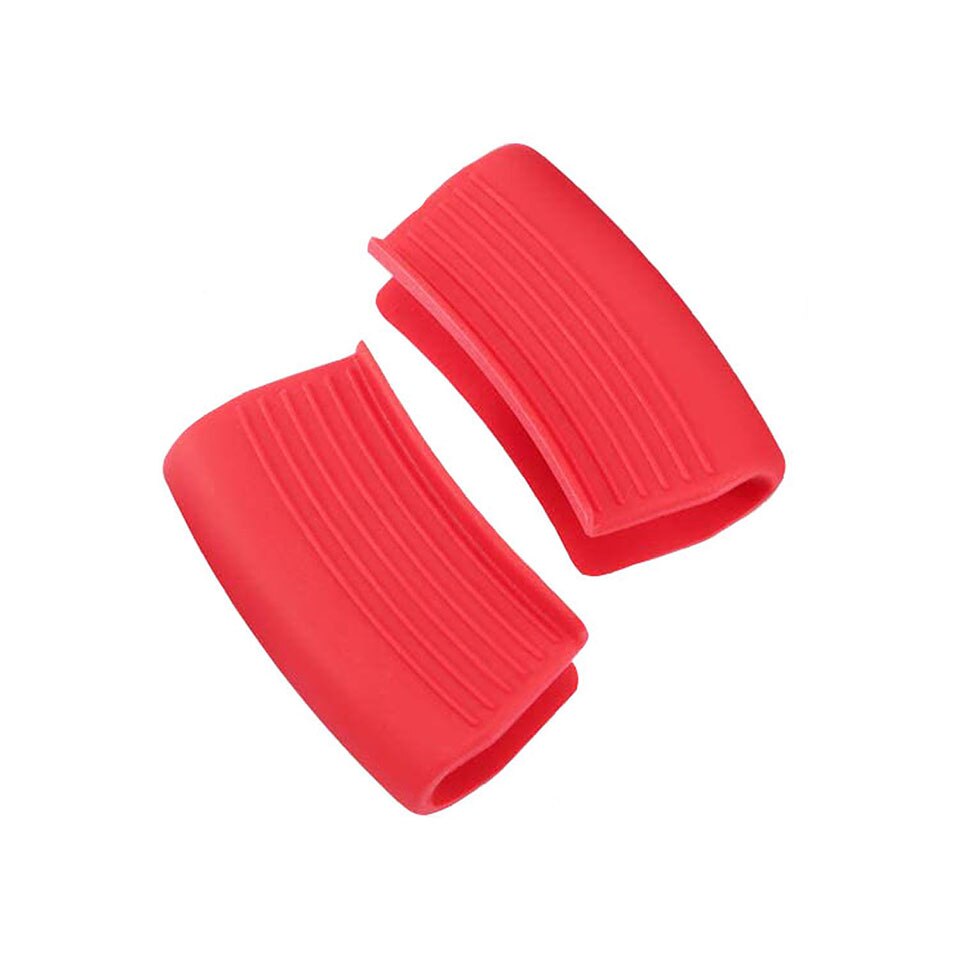 Silicone Pot Holders Pinch Grips Oven Mitts Scald-Proof Heat Insulated Pot Grip Cover Holder for Pans Frying Pans Griddles: Red