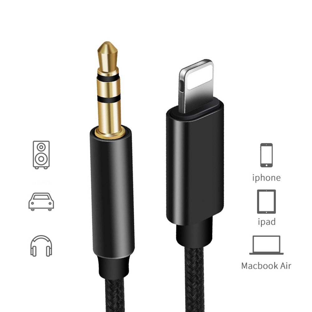Cavo audio AUX Cavo da iPhone Lightning a jack da 3,5 mm Altoparlante per auto Cuffie Convertitore ausiliario
