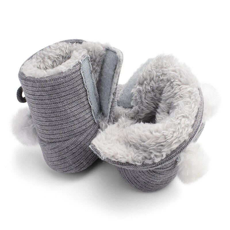 Baby Weichen Sohlen hoch oben Bootie Nicht-Unterhose Weiche Baumwolle Baby Kleinkind lässig Schuhe Herbst Winter Warme Plüsch Ball solide Stiefel