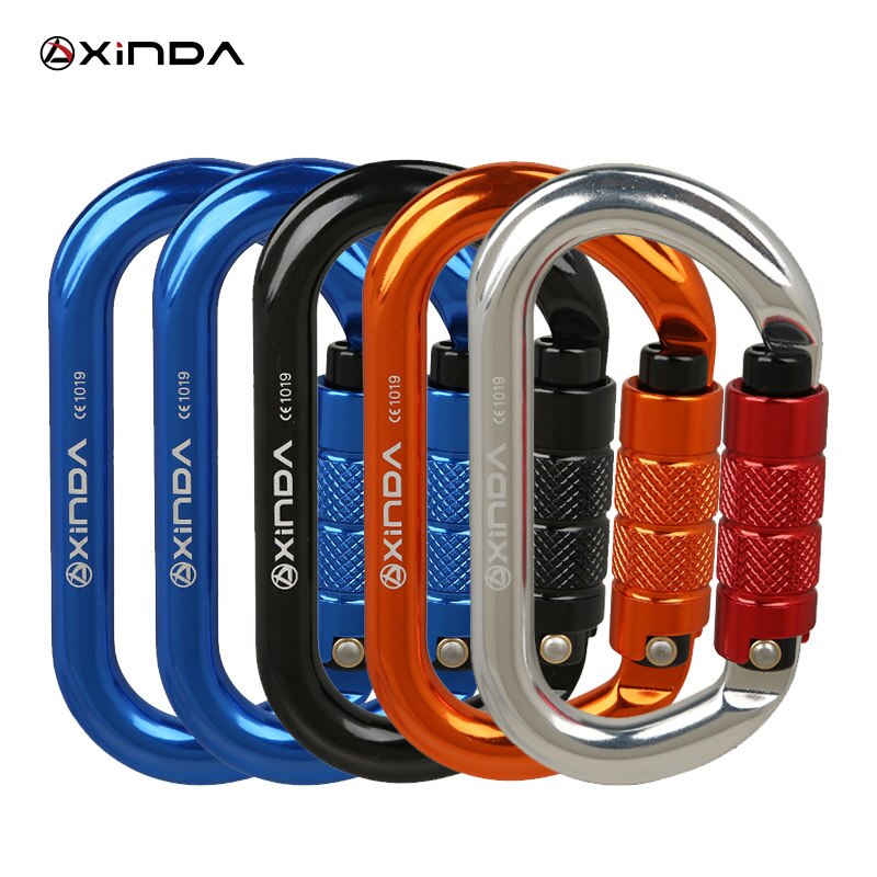 Xinda O-Slot Type Gesp Automatische Veiligheid Master Karabijnhaak Multicolor 5500lbs Crossing Haak Klimmen Rock Bergbeklimmer Apparatuur