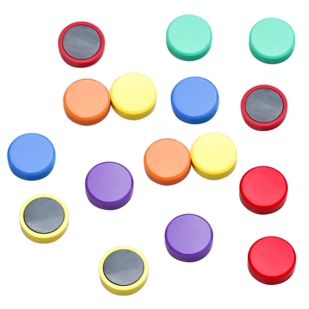 24 kpl 3cm pyöreää värillistä magneettia valkotaulu magneetti nastat liitutaulut tarrat kotitoimistolle (sekoitetut värit)