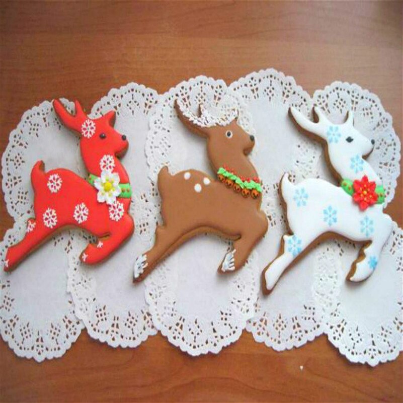 Juego de cortador de galletas de Reno y caña de caramelo para de Navidad-2 cortadores de galletas y Fondant- DE ACERO INOXIDABLE