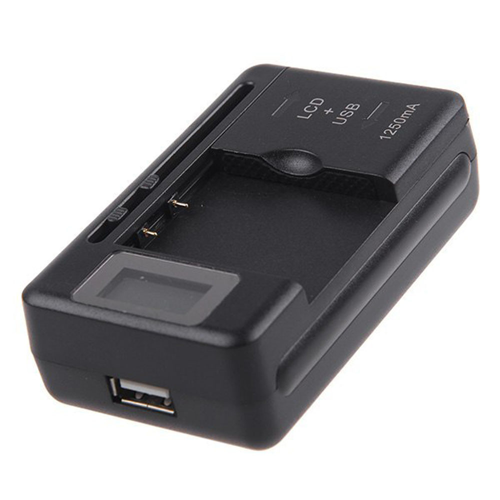 For Cell Phones LCD Indicator Screen Universal Mobile Battery Charger + USB-Port