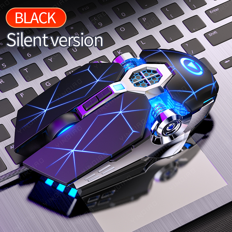 Ergonomic Wired Gaming Mouse RGB Mute Mouse LED Backlit 3200dpi 6 Button USB Mechanical Mause for PC Laptop Computer Gamer: Orange