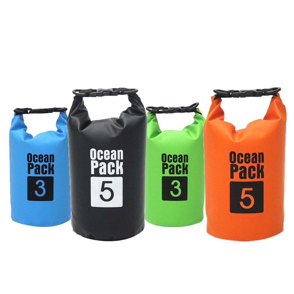 Ocean pack 5l 2l uigennemtrængelig tørpose 500d mesh klud vandtæt til drifting vandring svømning dykning udendørs camping rygsæk