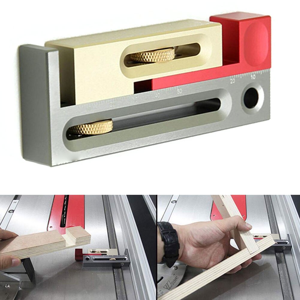 Saw Slot Regulator With Box Push Table Saw Slot Adjuster Movable Measuring Block Length Kerfmaker Slot Adjuster Woodworking Tool