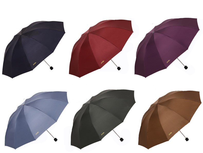 Sombrilla grande impermeable plegable negro con revestimiento Anti-UV mujeres hombres paraguas grandes