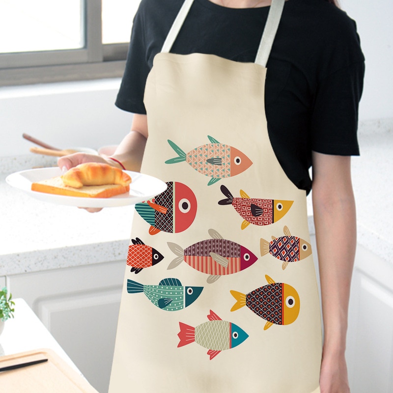 Delantales de cocina para hombre y mujer, delantal para ama de casa, a prueba de agua, de algodón, a prueba de aceite, textiles antiincrustantes para el hogar, Chef, 68x55cm