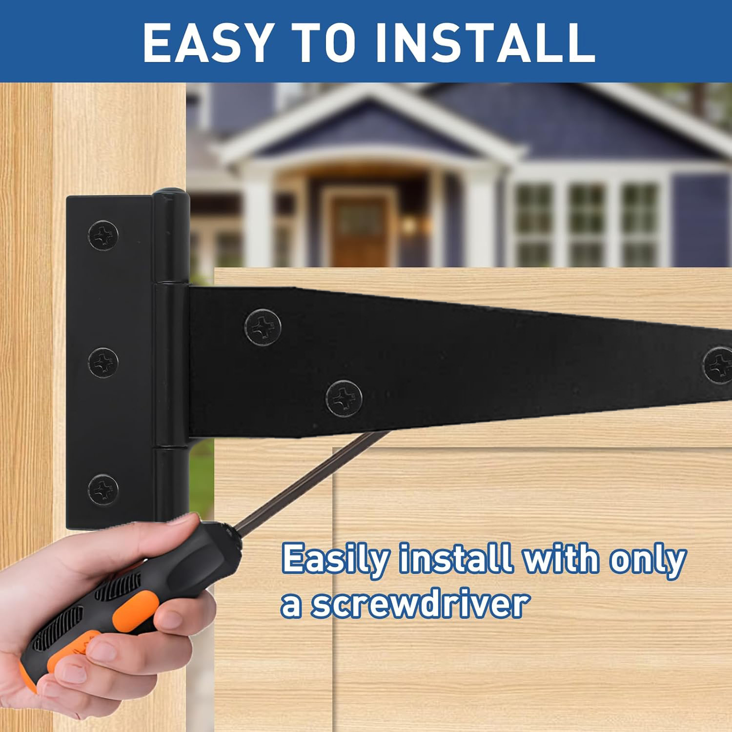 4 stuks zware t-band deurscharnieren, roestvrij smeedijzeren, roestvrije kastscharnieren voor kledingkasten, meubeldeuren.