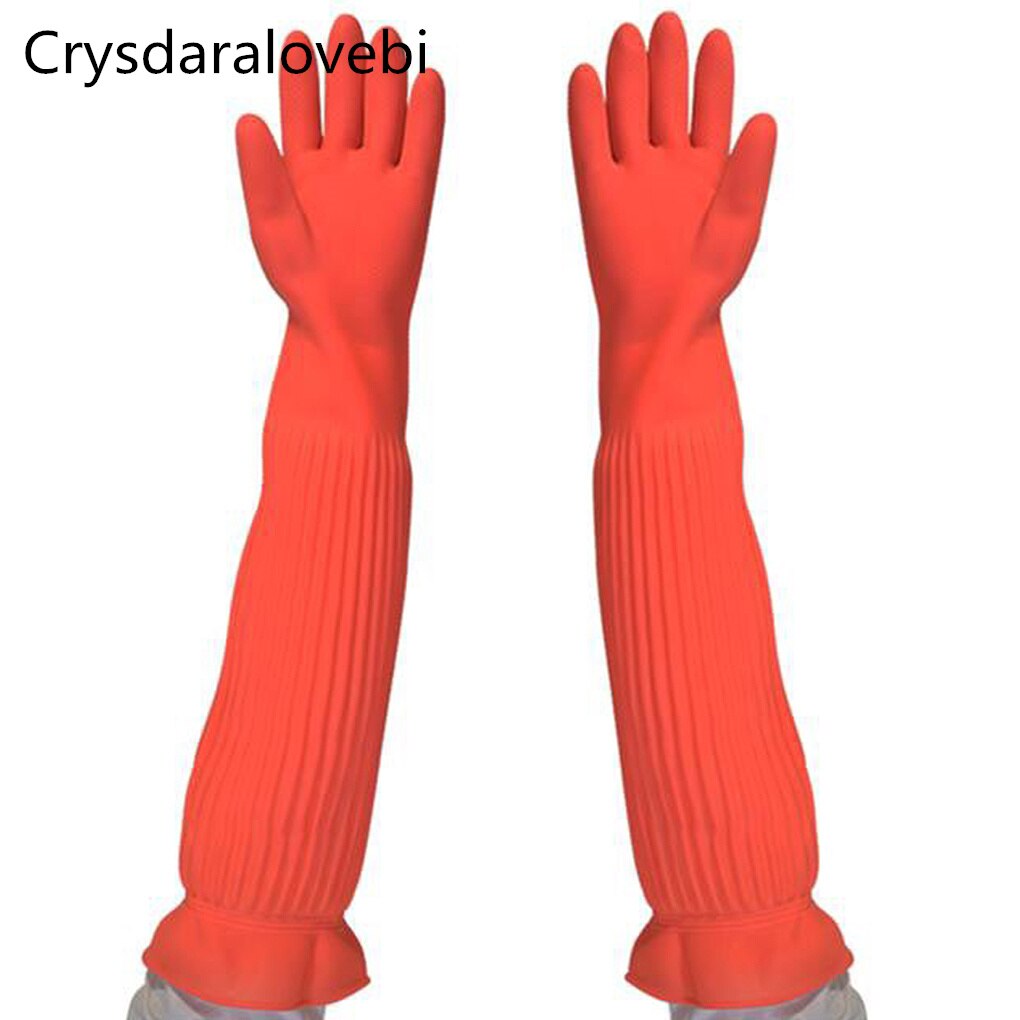 Gants en caoutchouc allongés très longs, étanches, bol, 45/55cm, pour la vaisselle, gants en latex, gants pour le lavage de voiture et faire le ménage