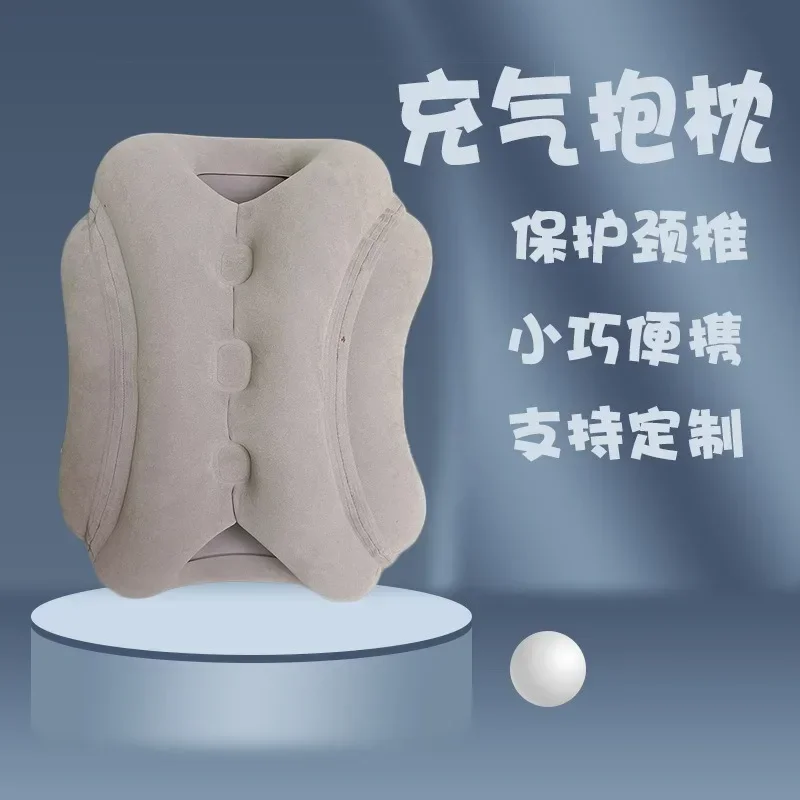 Uppblåsbar resesovsäck bärbar kudde nackkudde för män kvinnor utomhus flygplan flyg tåg sova lätt