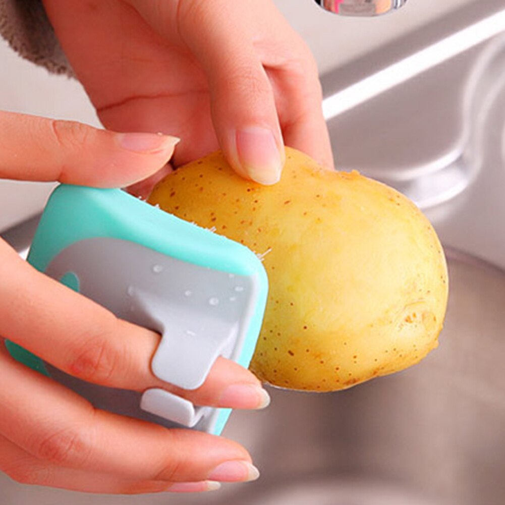 Helper Aardappel Fruit Groenten Scrubber Draagbare Reinigingsborstel Keuken Gadgets Mini Dirt Verwijderen Duurzaam Willekeurige Kleur Thuis