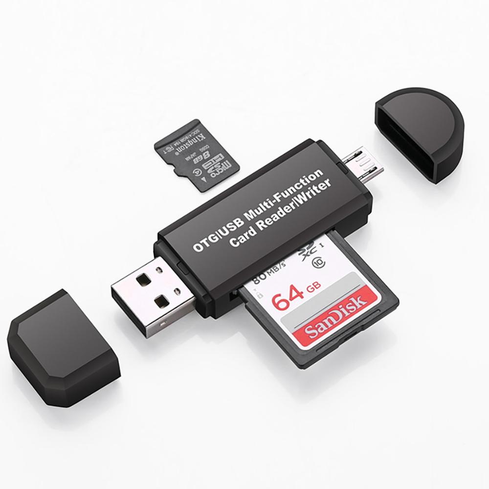 Neue Micro USB OTG zu USB 2.0 Adapter SD Micro SD Kartenleser mit Standard USB Männlichen & Micro USB stecker