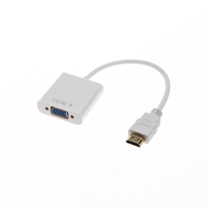 1PC 1080P HDMI-compatible to VGA Adapter Digital to Analog Converter Cable For Xbox PS4 PC Laptop TV Box to Projector Displayer: White